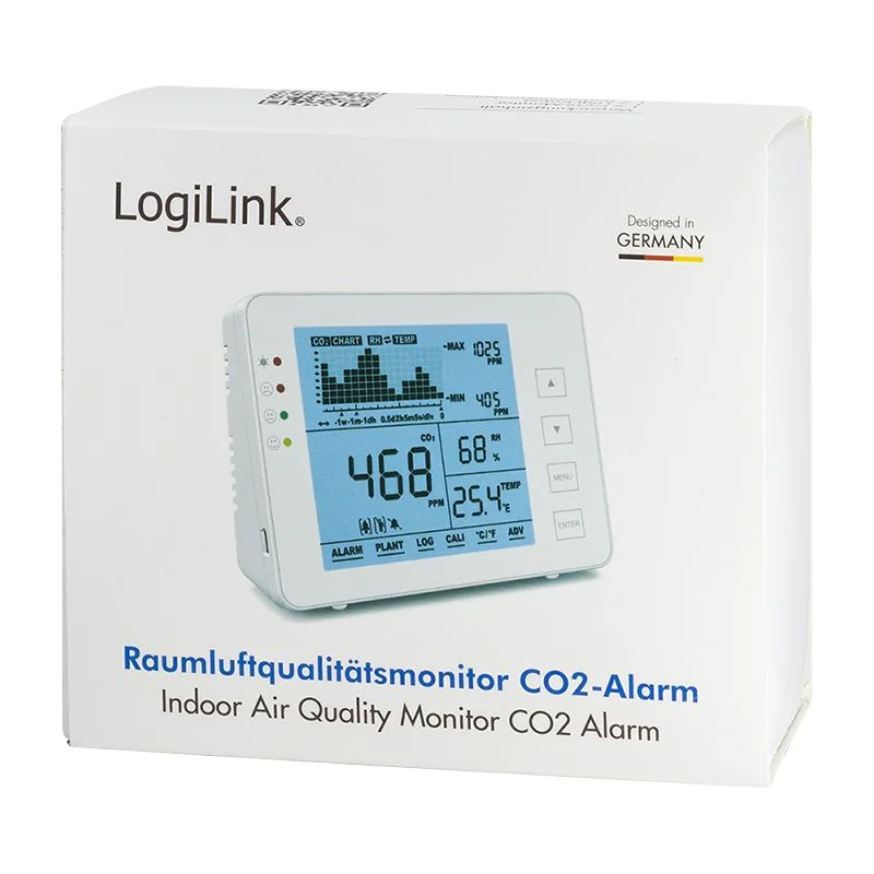 CO2-Messgerät mit Ampel Temperatur- & Luftfeuchtigkeitsanzeige von LogiLink - Produktbild 9 von 10