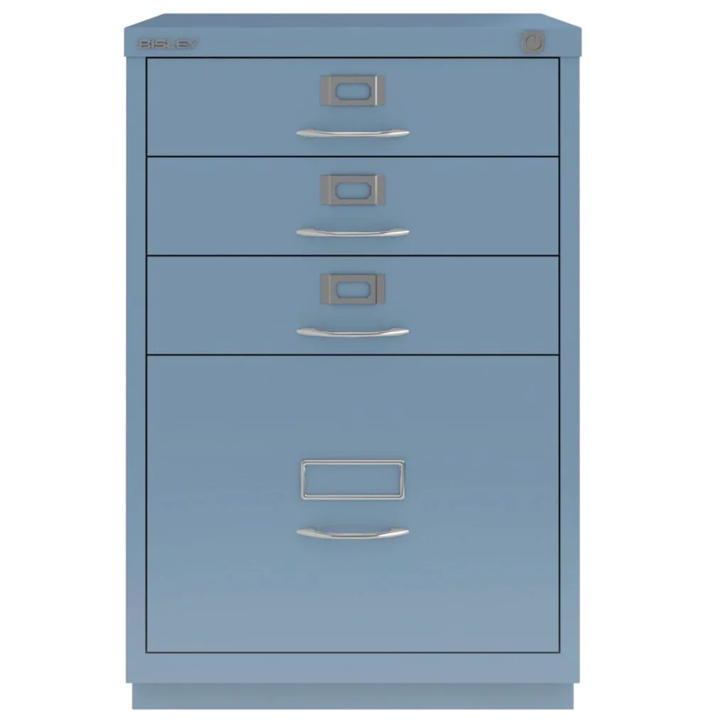Schubladenschrank F mit Bügelgriff 1 HR-Schublade und 3 Universalschubladen von Bisley - Produktbild 1 von 4