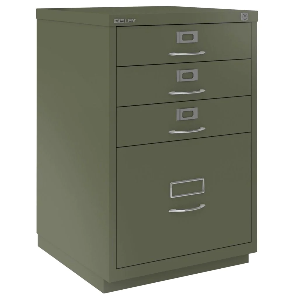 Schubladenschrank F mit Bügelgriff 1 HR-Schublade und 3 Universalschubladen - BIS-050A