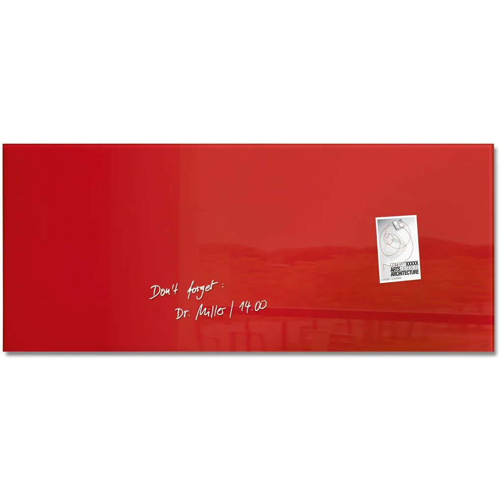 Glas-Magnettafel Artverum 130 x 55 x 1,5 cm - Rot - SIG-GL242