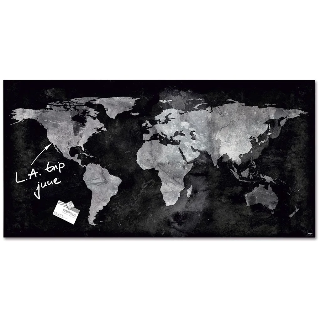 Glas-Magnettafel Artverum 91 x 46 x 1,5 cm - World-Map von Sigel - Produktbild 1 von 6