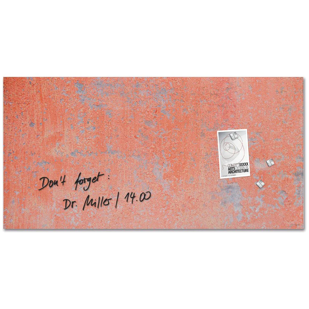Glas-Magnettafel Artverum 91 x 46 x 1,5 cm - Red Wall matt - SIG-GL289