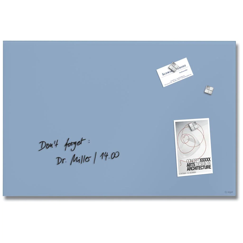 Glas-Magnettafel Artverum - Pastellblau matt - SIG-GL513