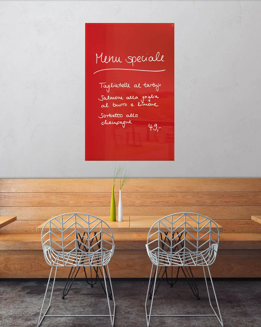Glas-Whiteboard Artverum 100 x 65 x 1,5 cm - Rot von Sigel - Produktbild 2 von 9