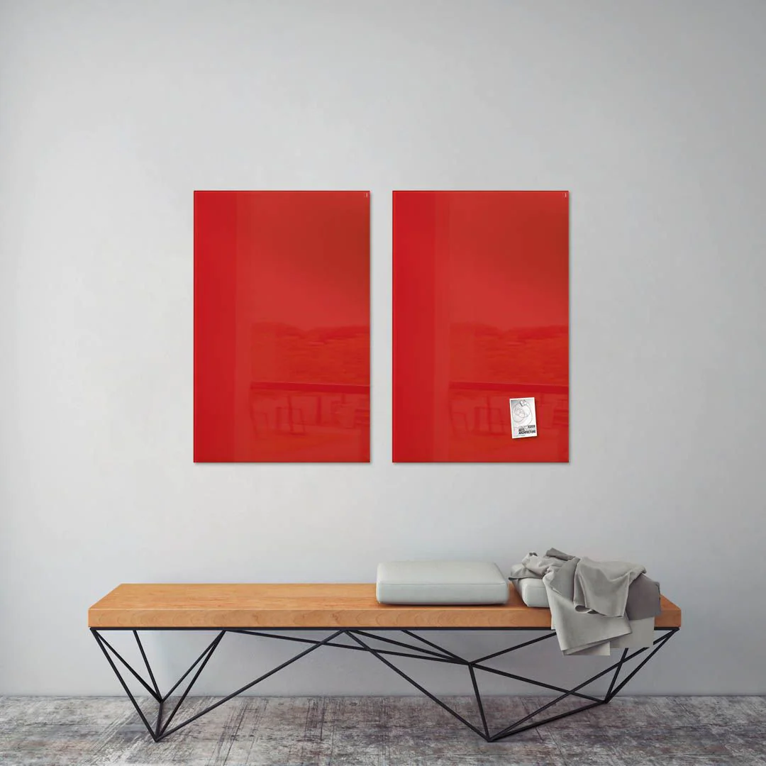 Glas-Whiteboard Artverum 100 x 65 x 1,5 cm - Rot von Sigel - Produktbild 3 von 9