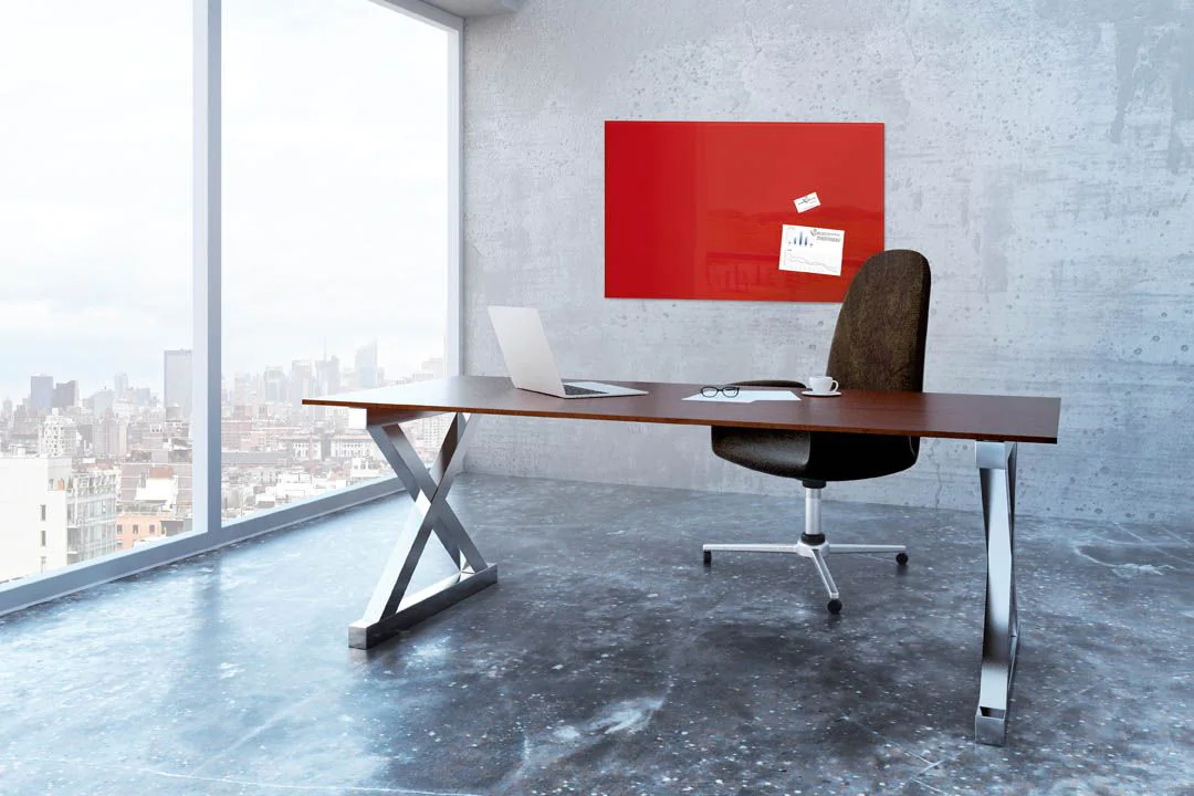 Glas-Whiteboard Artverum 100 x 65 x 1,5 cm - Rot von Sigel - Produktbild 4 von 9