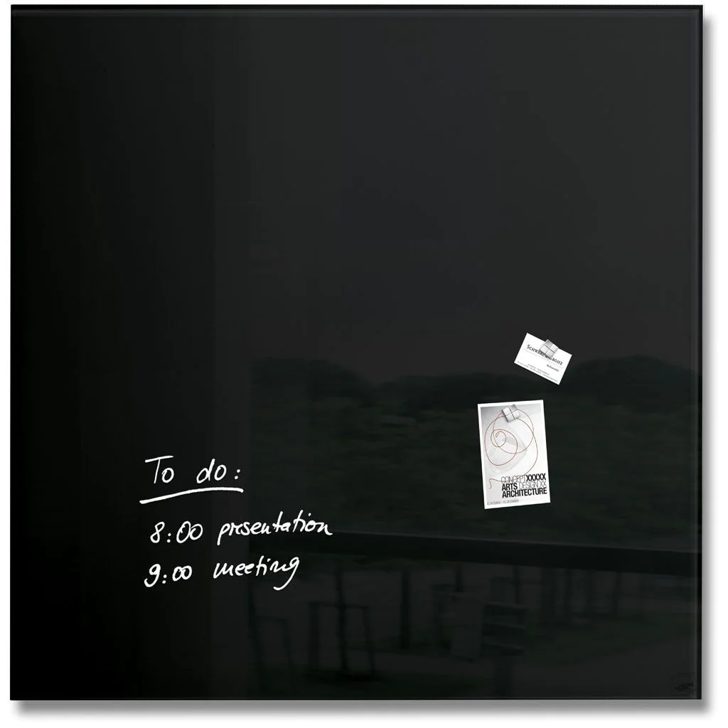 Glas-Whiteboard Artverum 100 x 100 x 1,8 cm - Schwarz - SIG-GL200