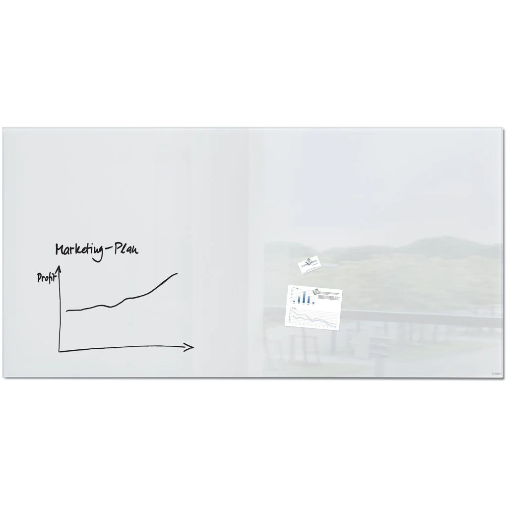 Glas-Whiteboard Artverum 200 x 100 x 1,8 cm - Super-Weiß von Sigel - Produktbild 1 von 10