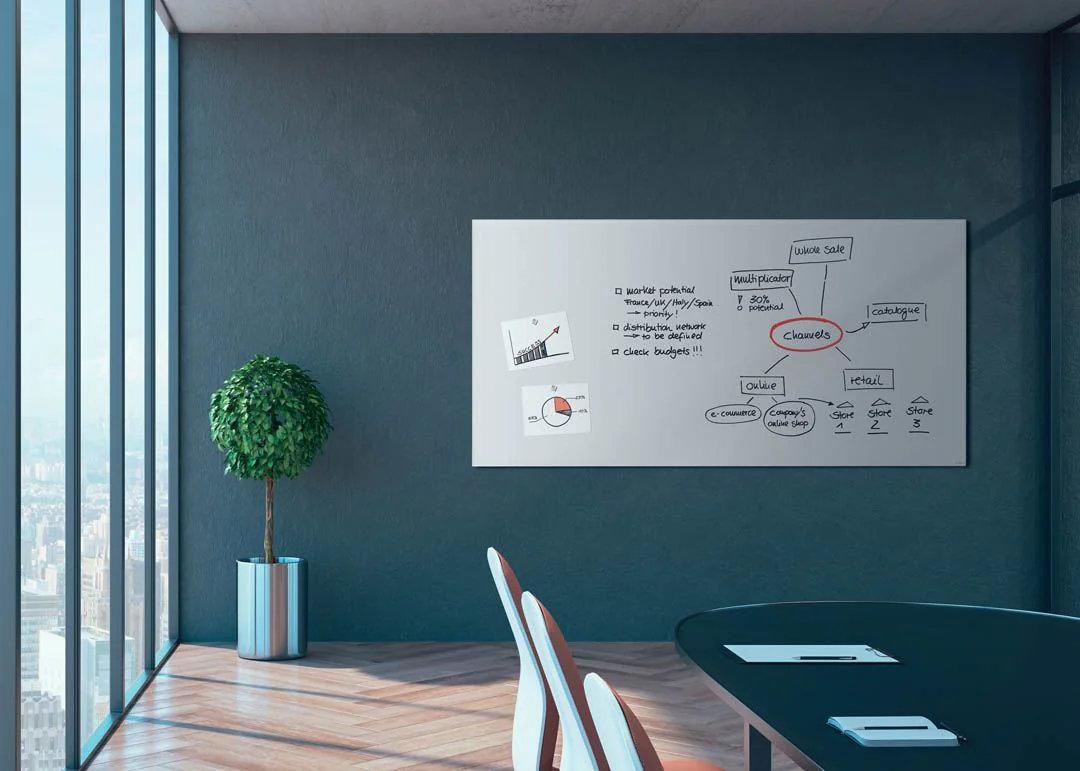 Glas-Whiteboard Artverum 200 x 100 x 1,8 cm - Super-Weiß matt von Sigel - Produktbild 3 von 11
