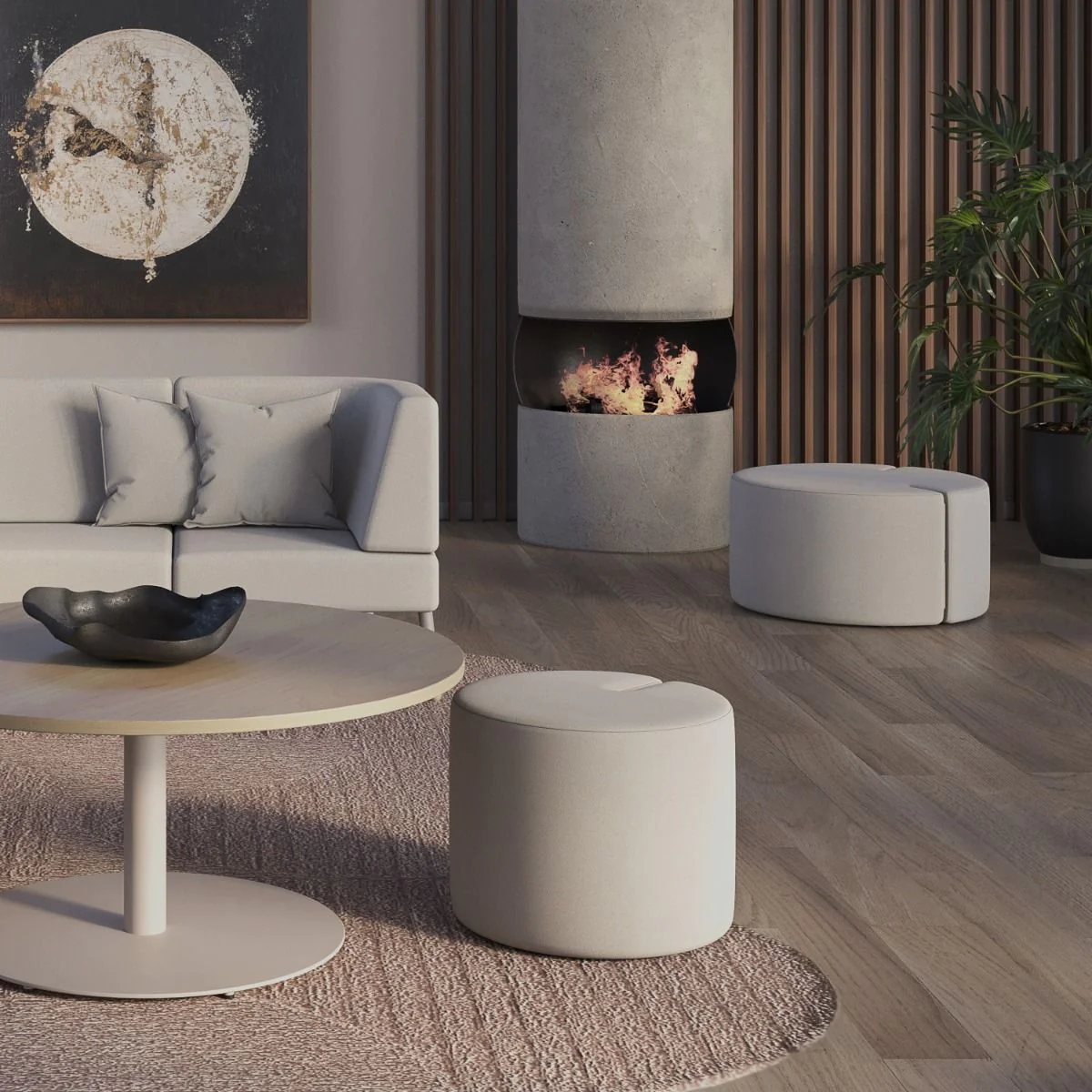 Hocker Tri.ply Pouff Set 5 von Nowy Styl - Produktbild 6 von 9