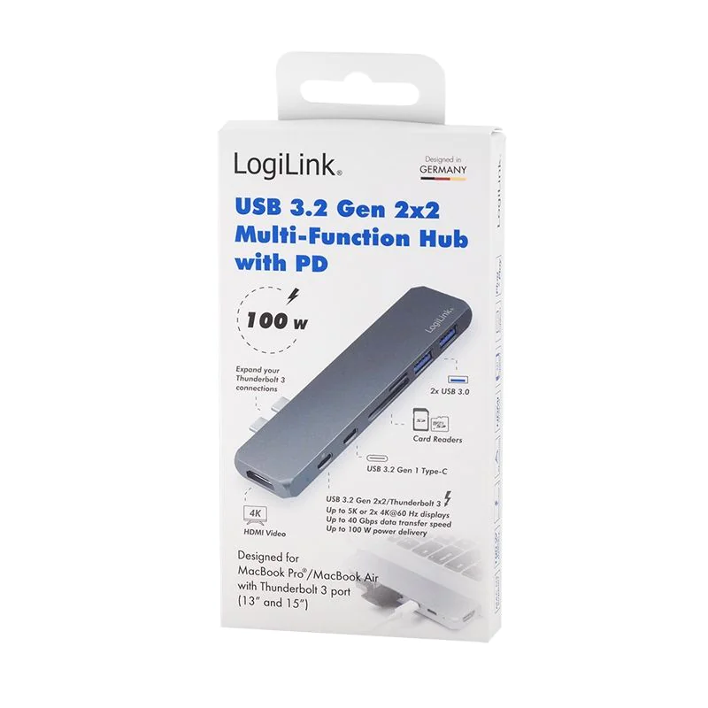 USB 3.2 Gen2x2 Dockingstation 7-Port PD silber von LogiLink - Produktbild 6 von 7