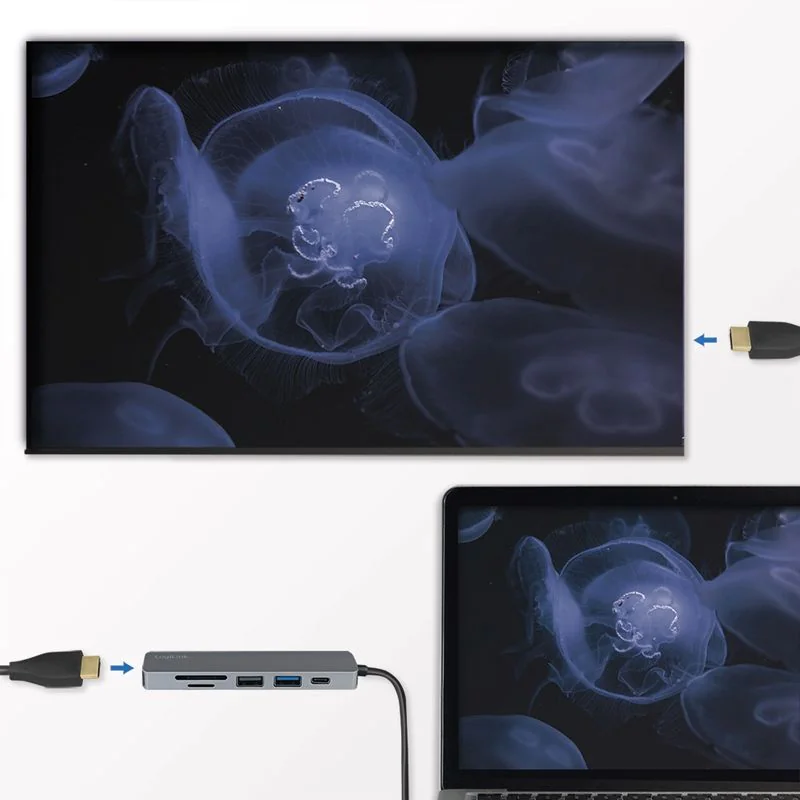 USB 3.2 Gen1 Dockingstation 6-Port PD mit Kabel von LogiLink - Produktbild 5 von 9