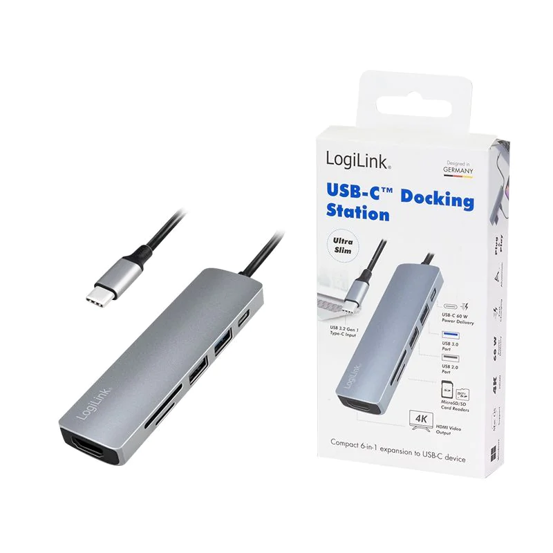 USB 3.2 Gen1 Dockingstation 6-Port PD mit Kabel von LogiLink - Produktbild 9 von 9