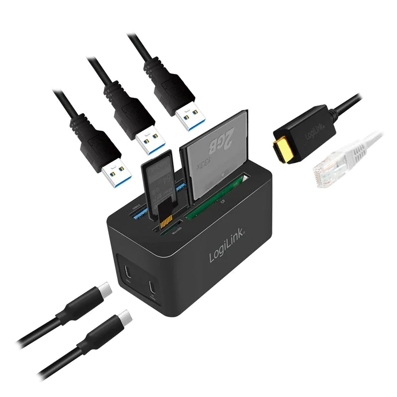 USB 3.2 Gen1-Dockingstation USB-C 10-Port PD Mini schwarz von LogiLink - Produktbild 7 von 10