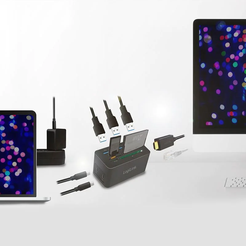 USB 3.2 Gen1-Dockingstation USB-C 10-Port PD Mini schwarz von LogiLink - Produktbild 8 von 10