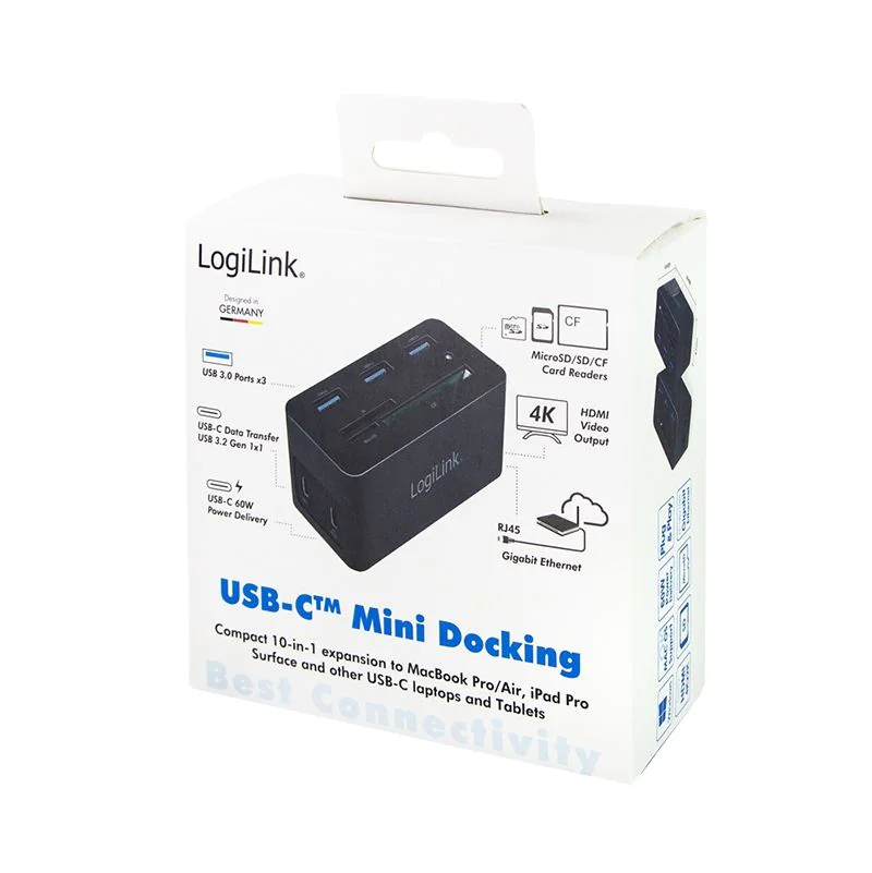 USB 3.2 Gen1-Dockingstation USB-C 10-Port PD Mini schwarz von LogiLink - Produktbild 9 von 10