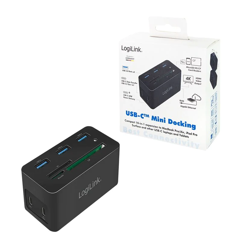 USB 3.2 Gen1-Dockingstation USB-C 10-Port PD Mini schwarz von LogiLink - Produktbild 10 von 10