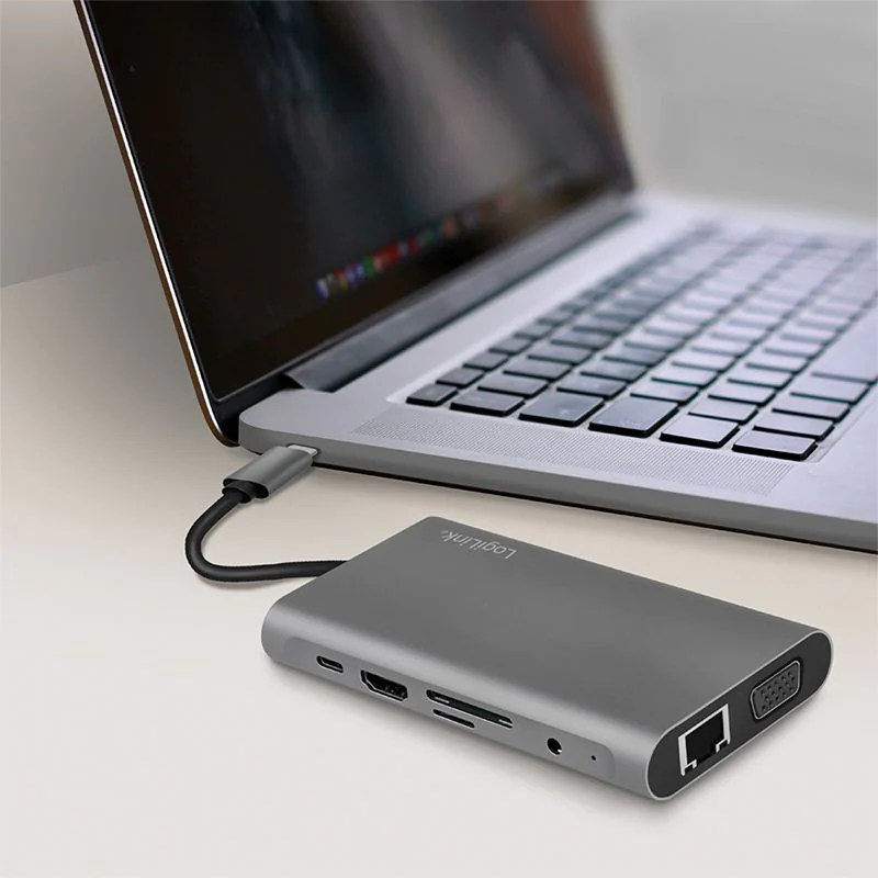 USB 3.2 Gen1 Dockingstation 10-Port USB-C PD silber von LogiLink - Produktbild 6 von 8