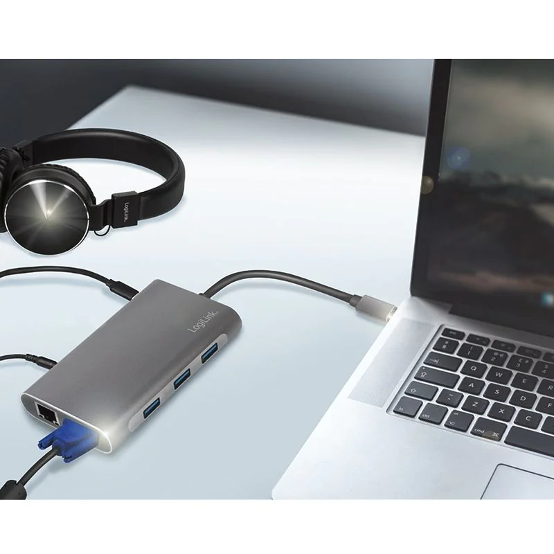 USB 3.2 Gen1 Dockingstation 10-Port USB-C PD silber von LogiLink - Produktbild 8 von 8