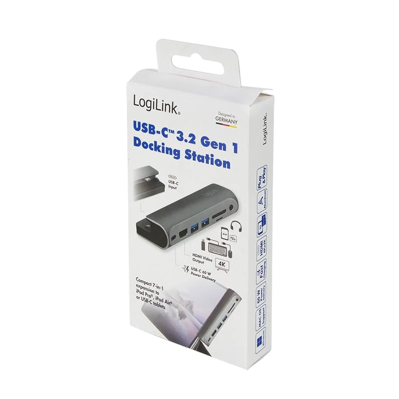 USB 3.2 Gen 1 Dockingstation 7-Port USB-C PD silber/schwarz von LogiLink - Produktbild 9 von 10