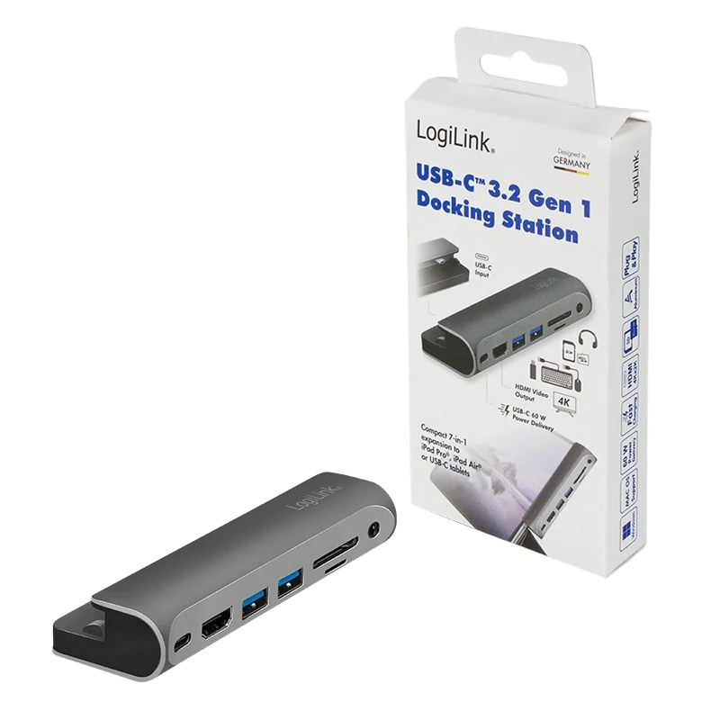 USB 3.2 Gen 1 Dockingstation 7-Port USB-C PD silber/schwarz von LogiLink - Produktbild 10 von 10
