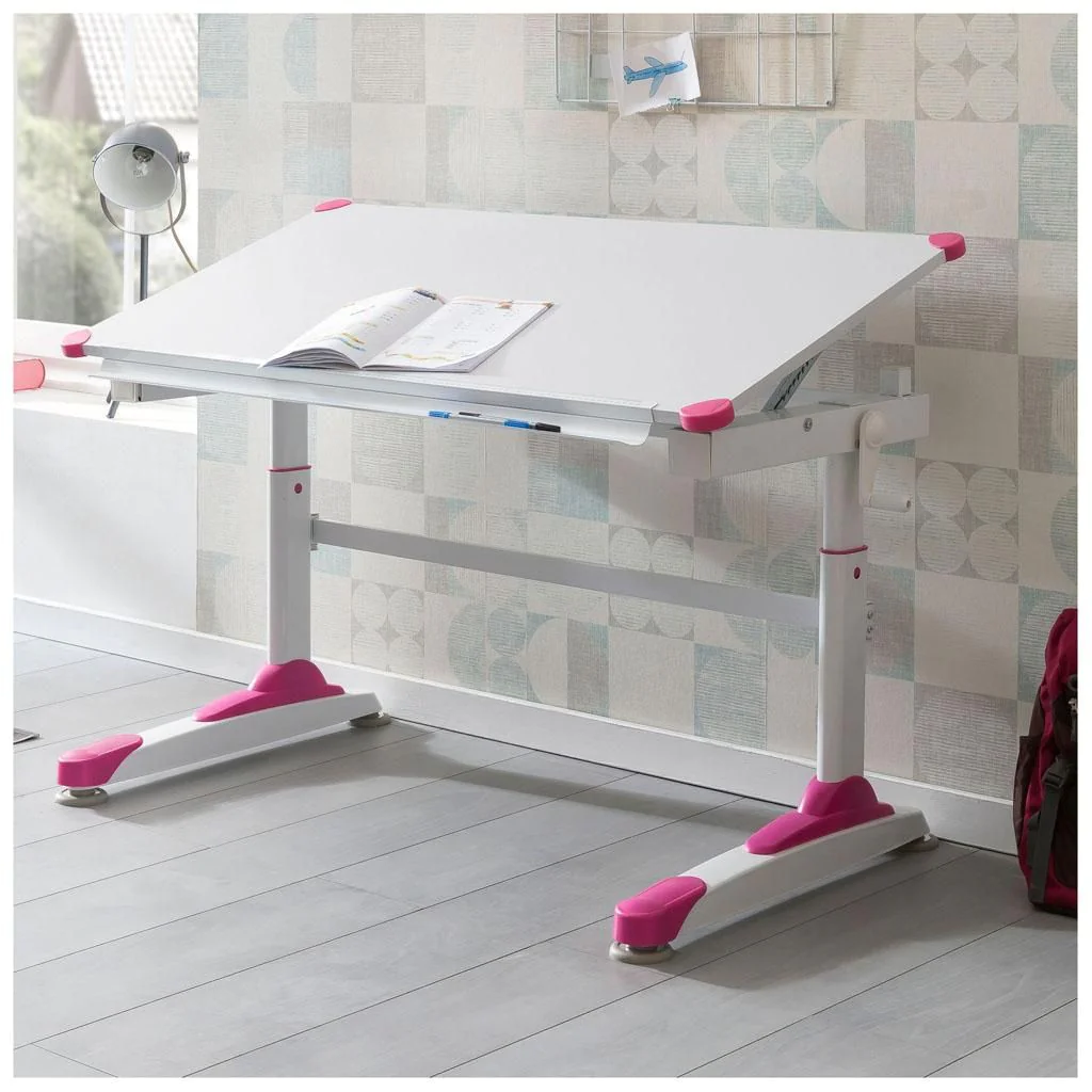 Kinderschreibtisch, 119 cm, stufenlos höhenverstellbar per Kurbel von Wohnling - Produktbild 1 von 8
