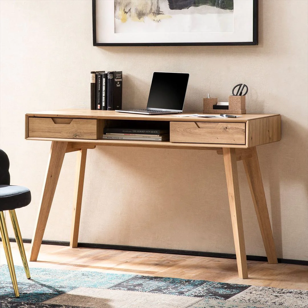 Schreibtisch 120 x 55 cm mit Stauraum - Eiche-Dekor von Wohnling - Produktbild 2 von 6