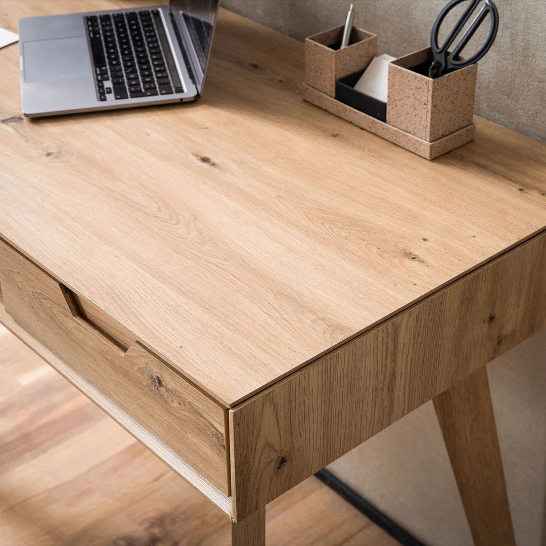 Schreibtisch 120 x 55 cm mit Stauraum - Eiche-Dekor von Wohnling - Produktbild 4 von 6