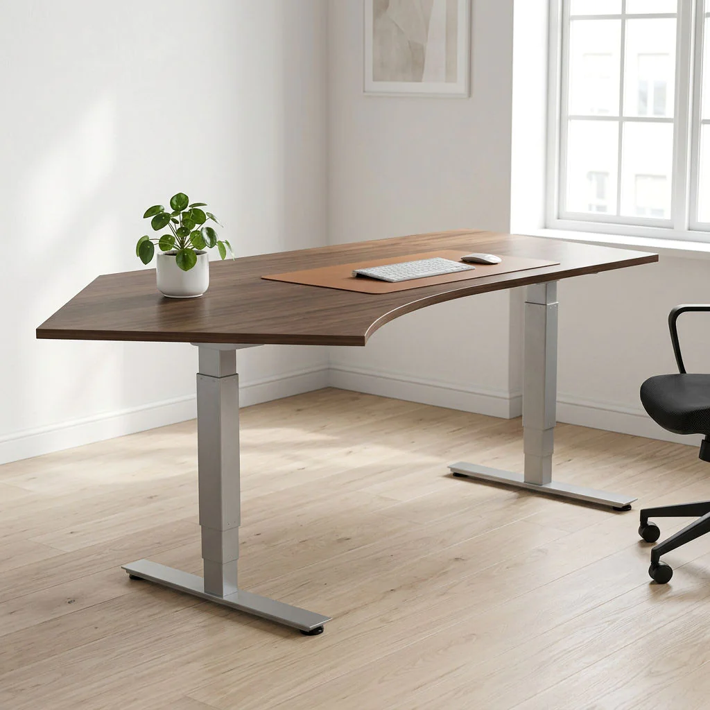 Geramöbel Höhenverstellbarer Schreibtisch Elektro Pro+ Winkelform 216,6 cm