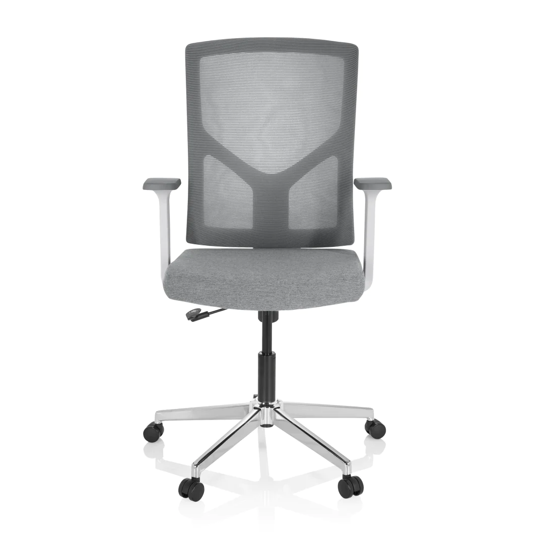 HJH Bürostuhl BRETON BASE W Stoff/Netzstoff in Grau