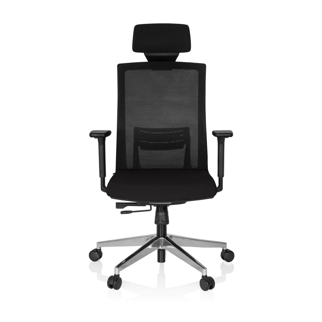 HJH Chefsessel CAPTIVA Netz/Stoff in Schwarz