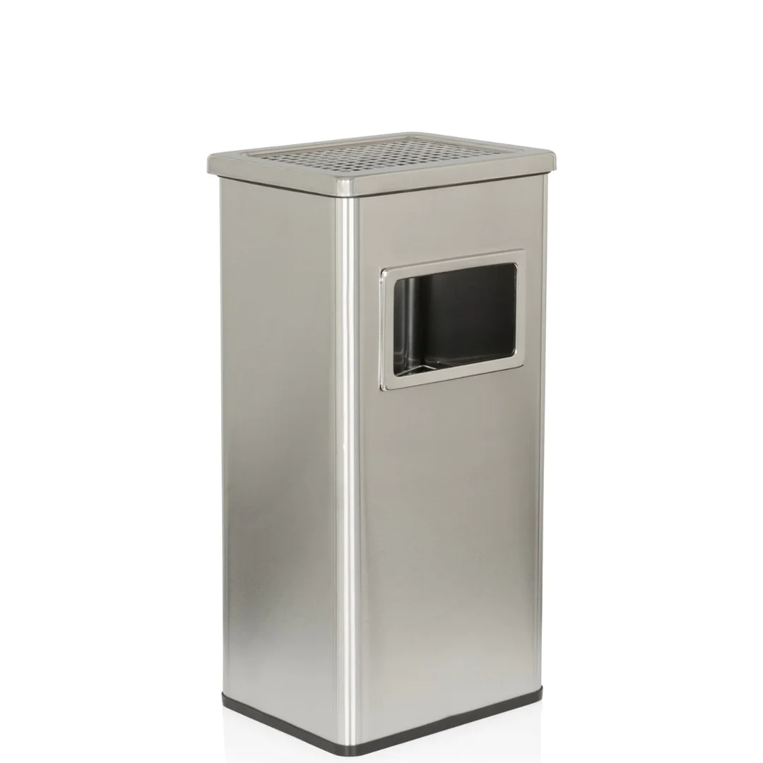 CLEAN I 16L Standaschenbecher und Abfallsammler in Silber