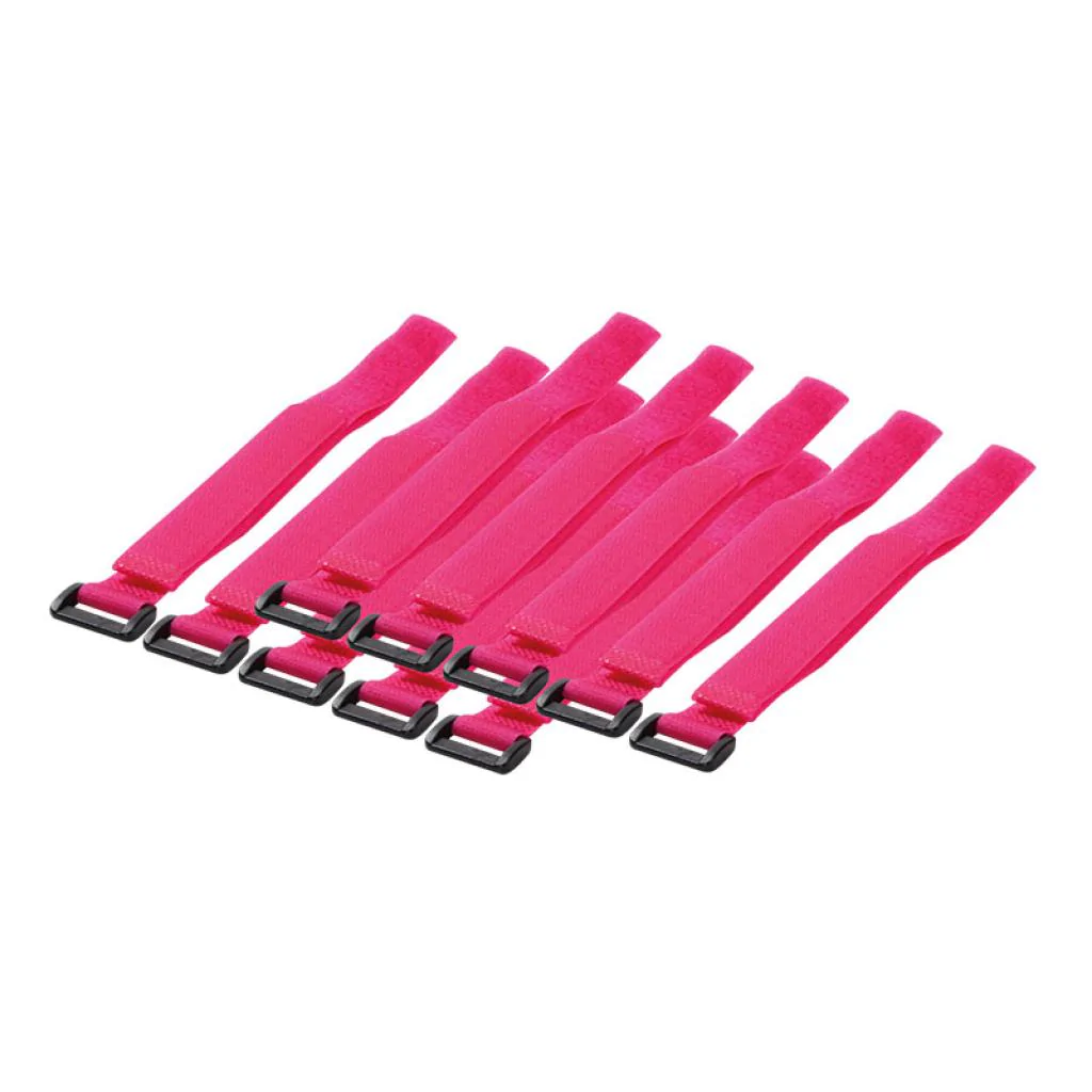 LogiLink Kabelbinder mit Klettverschluss PA66 10 Stück pink