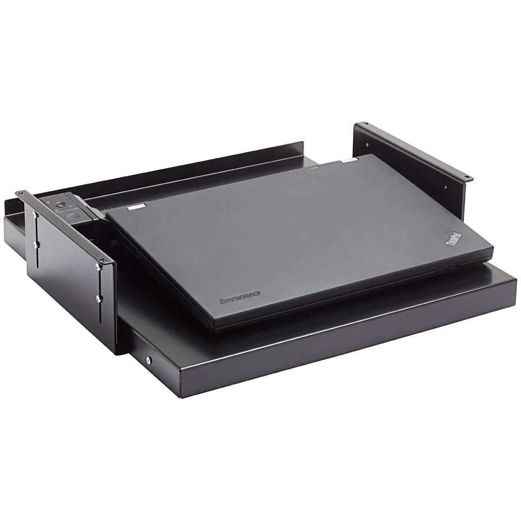 Detailansicht des apto plus Laptop-Auszugs aus Metall