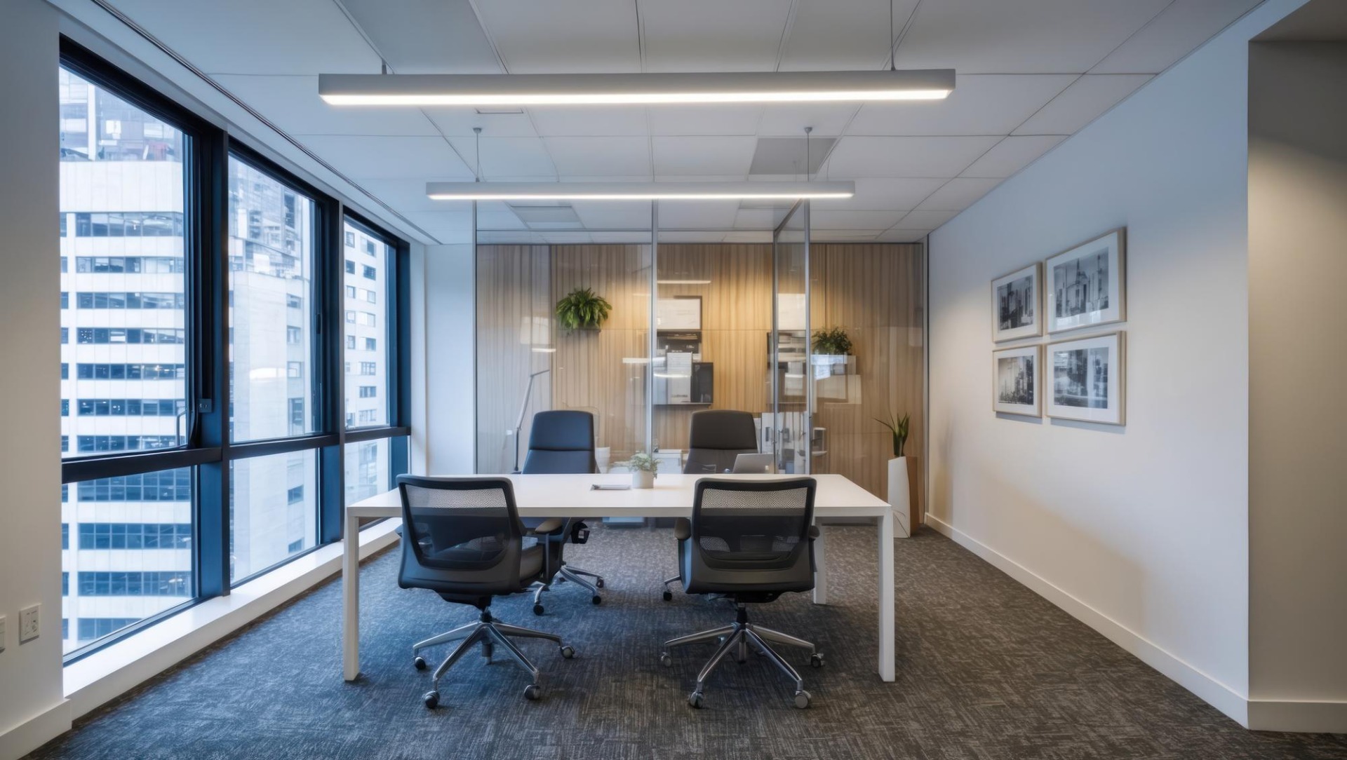 Arbeitsplatz mit ergonomischer LED-Schreibtischleuchte