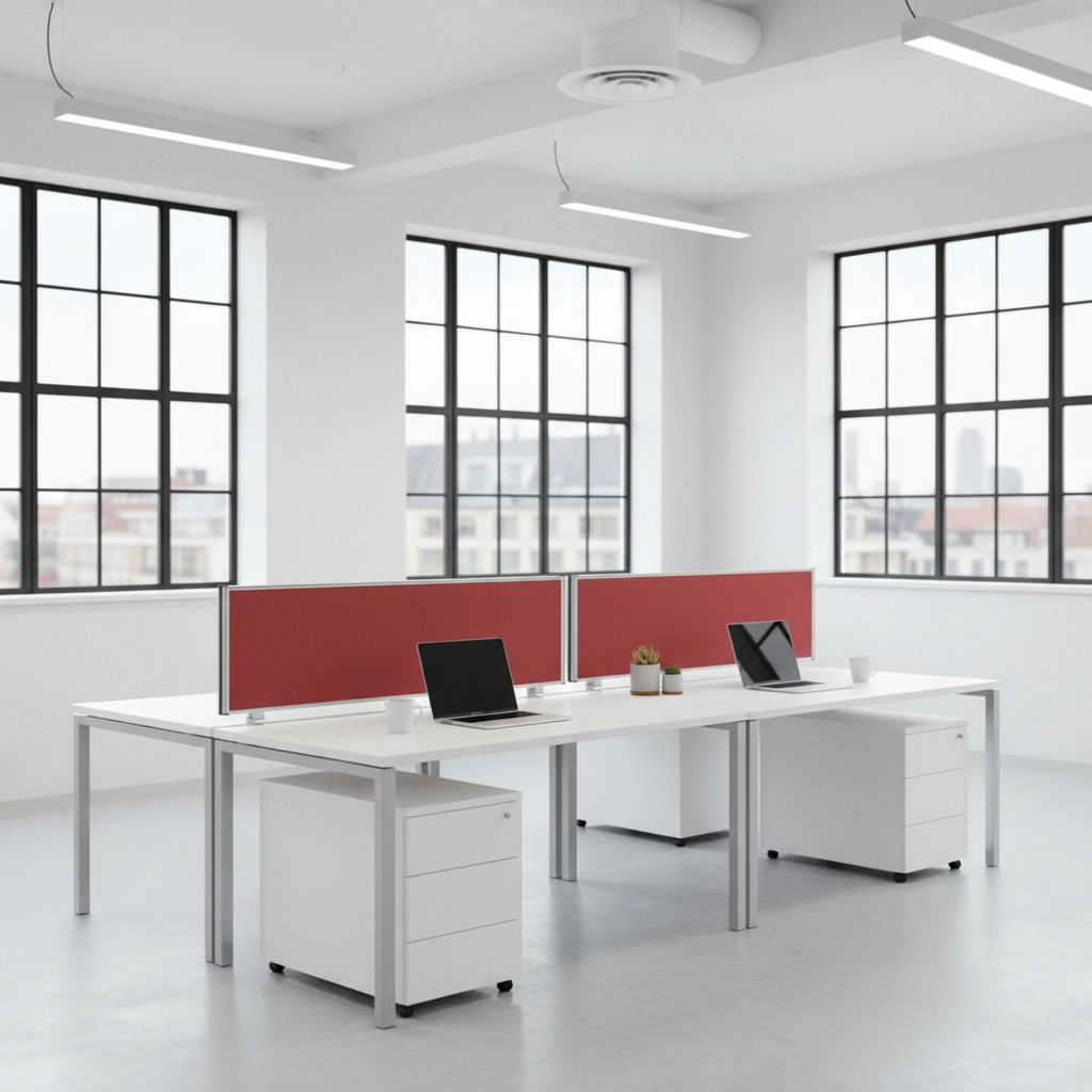 Tischtrennwand im Büro