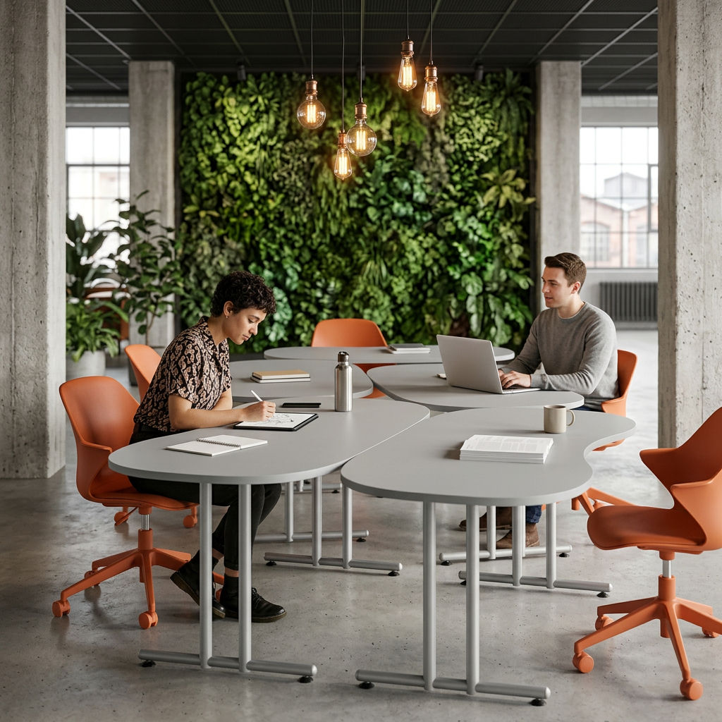 Schreibtisch in Nierenform